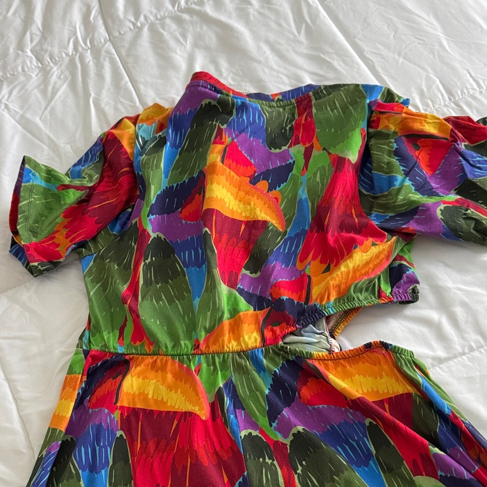 Bright Multi-Color Twist-Front Women’s Dress - Picture 5 of 7